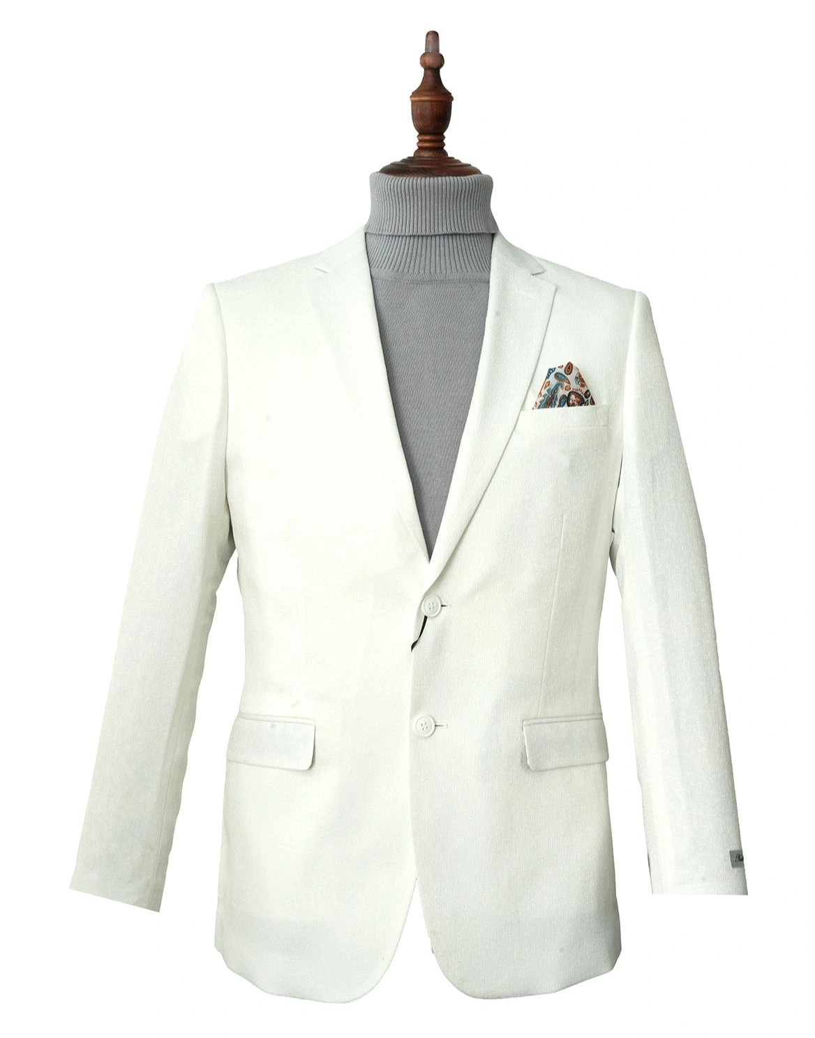 Off White Hybrid Fit Single Breasted Notch Lapel Jacket
